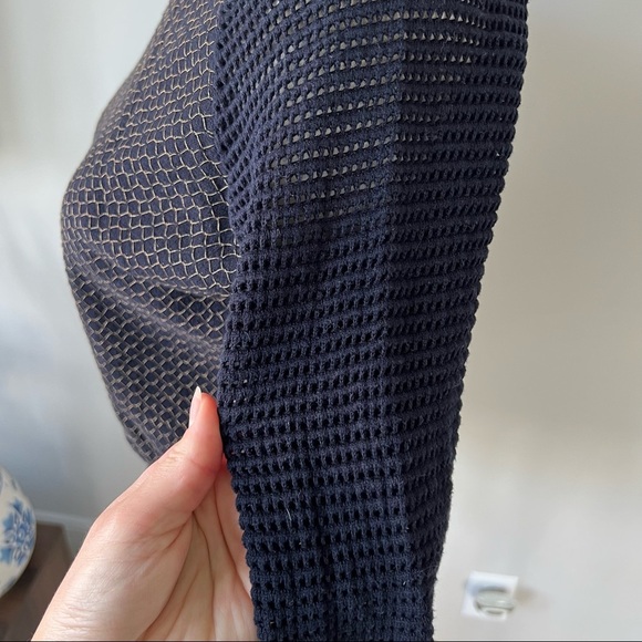 All Saint Navy Crew Neck Sweater with Gold Cross Stitching - Picture 3 of 7